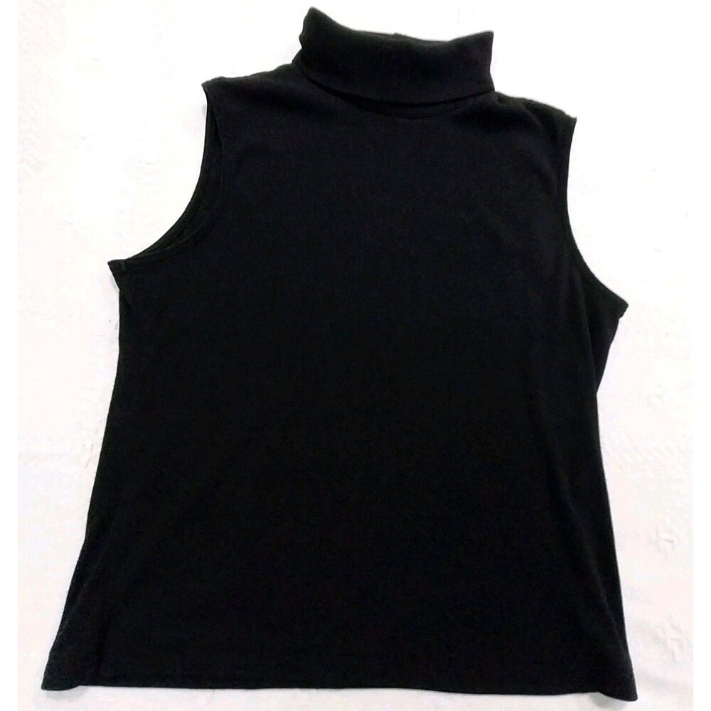 Fashion Bug Sleeveless Stretch Turtle Neck Size Large Black #B059